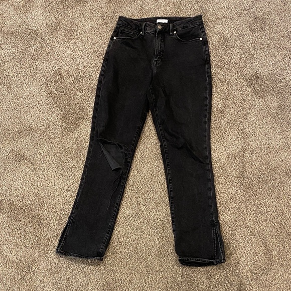 Good American Denim - Good American Straight Leg Black Jeans